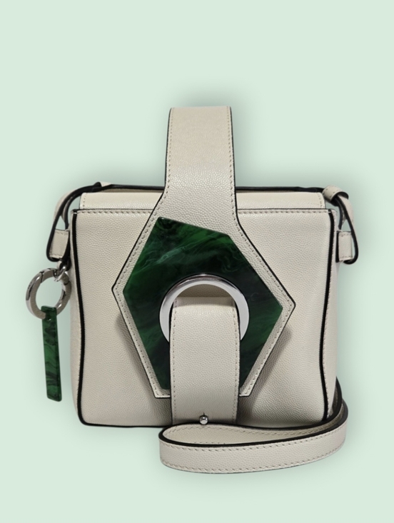 Ganni Handbags - Ganni Leather Micro Crossbody Box Bag In Egret Color & Dustbag-Like New